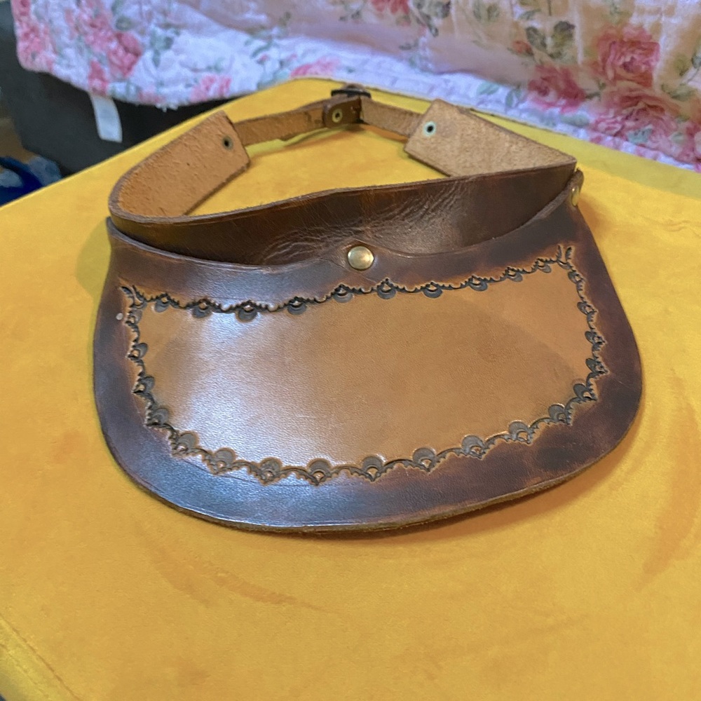 RARE!! VINTAGE leather visor